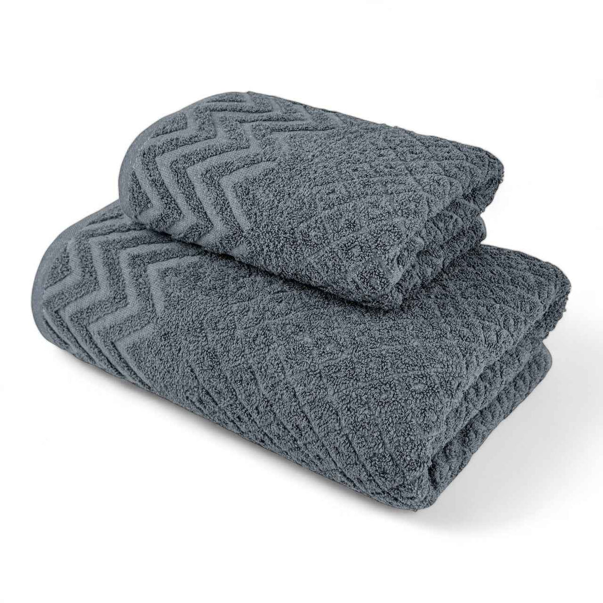 Prosoape de baie din bumbac - Zigzag Albastru