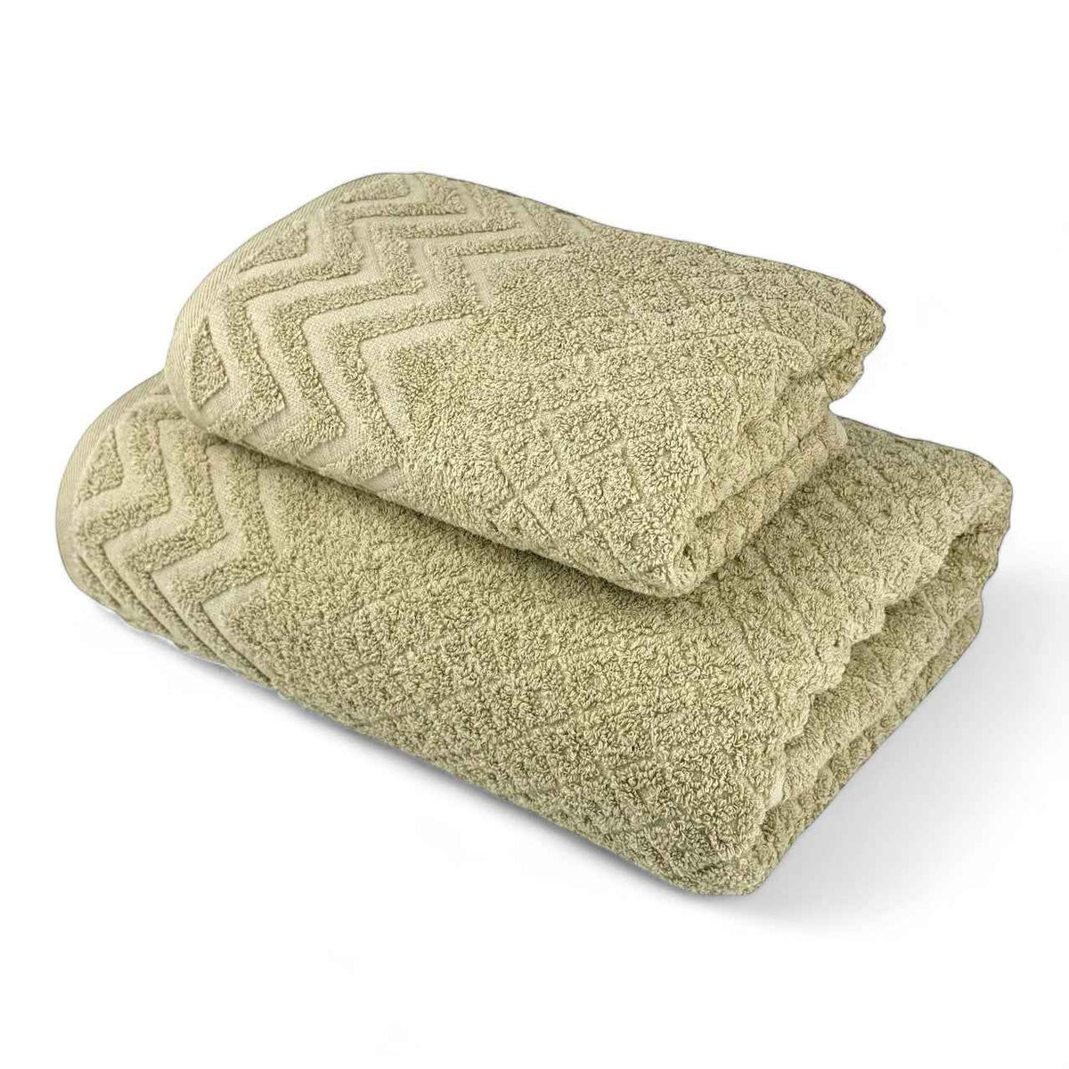 Prosoape de baie din bumbac - Zigzag Kaki