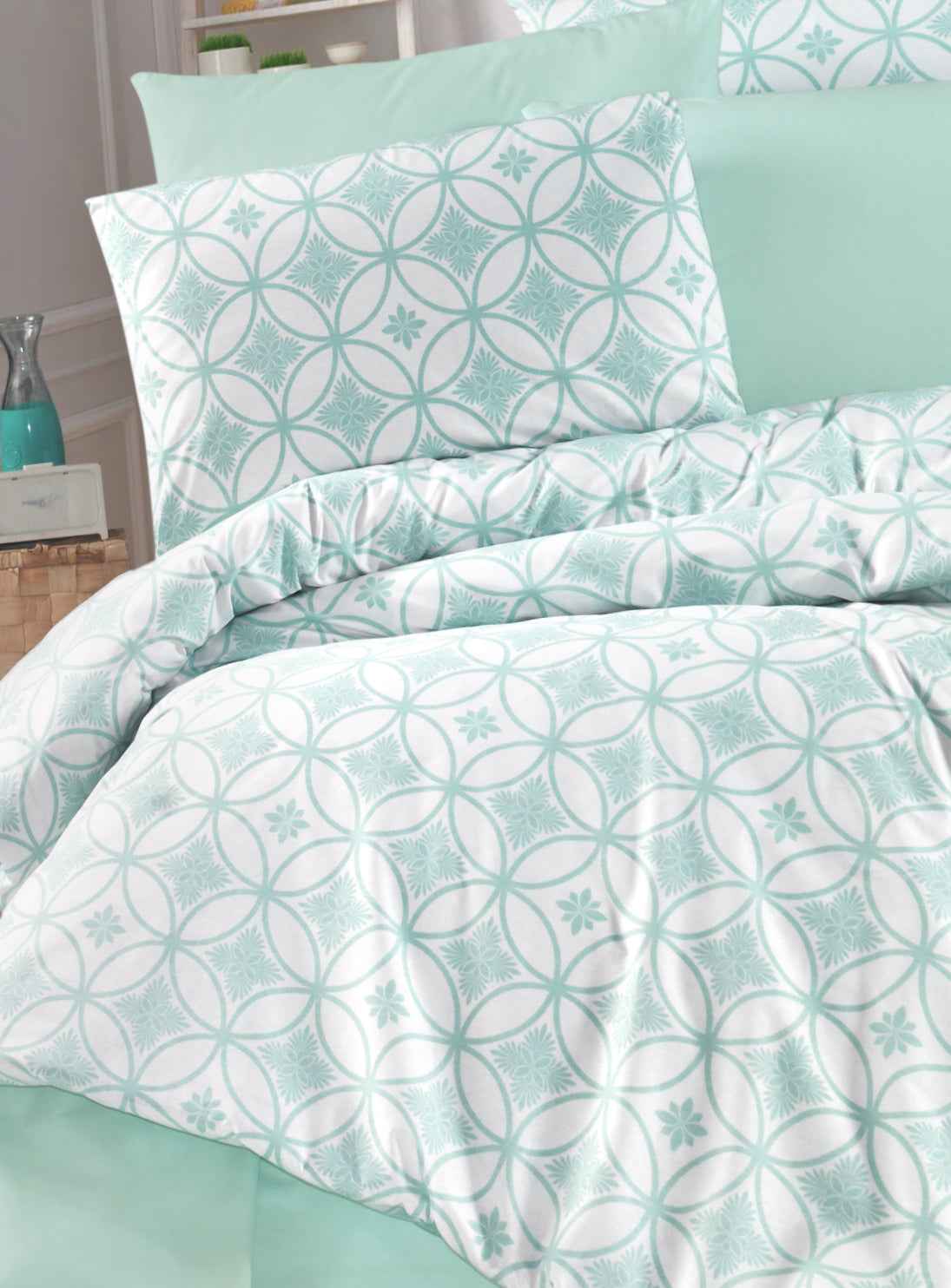 Lenjerie de pat Bumbac Ranforce 100% Verde 014