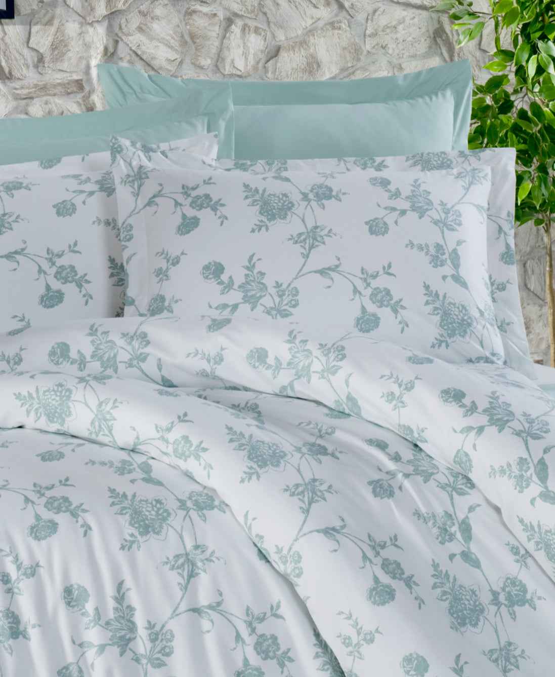 Lenjerie de pat Bumbac Ranforce 100% Turcoaz 003