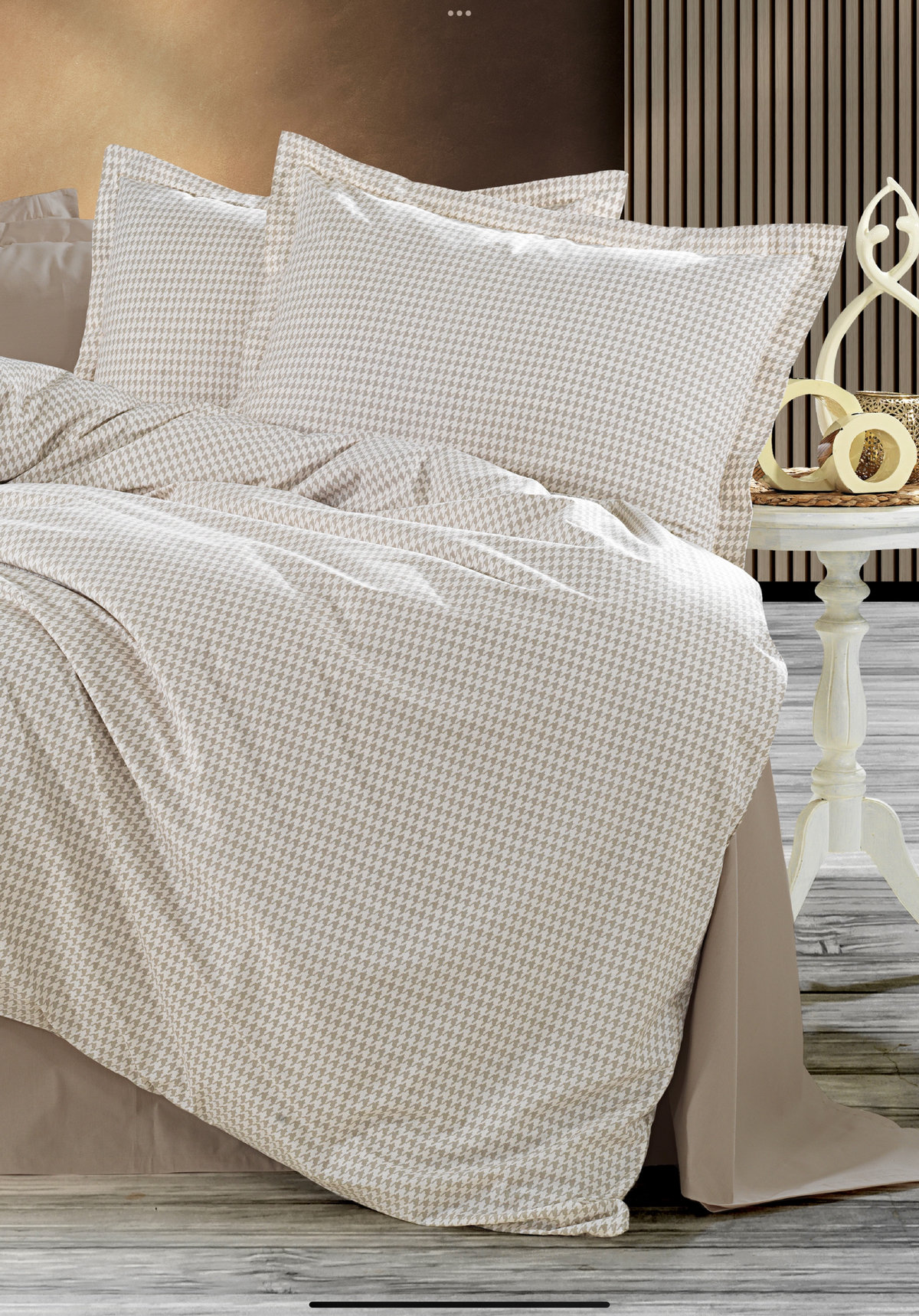 Lenjerie de pat Bumbac Ranforce 100% Bej 019 - imagine 2
