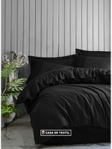 CottonBox Lenjerie de pat satinată pentru 2 persoane - 100% Bumbac Jacquard de înaltă calitate