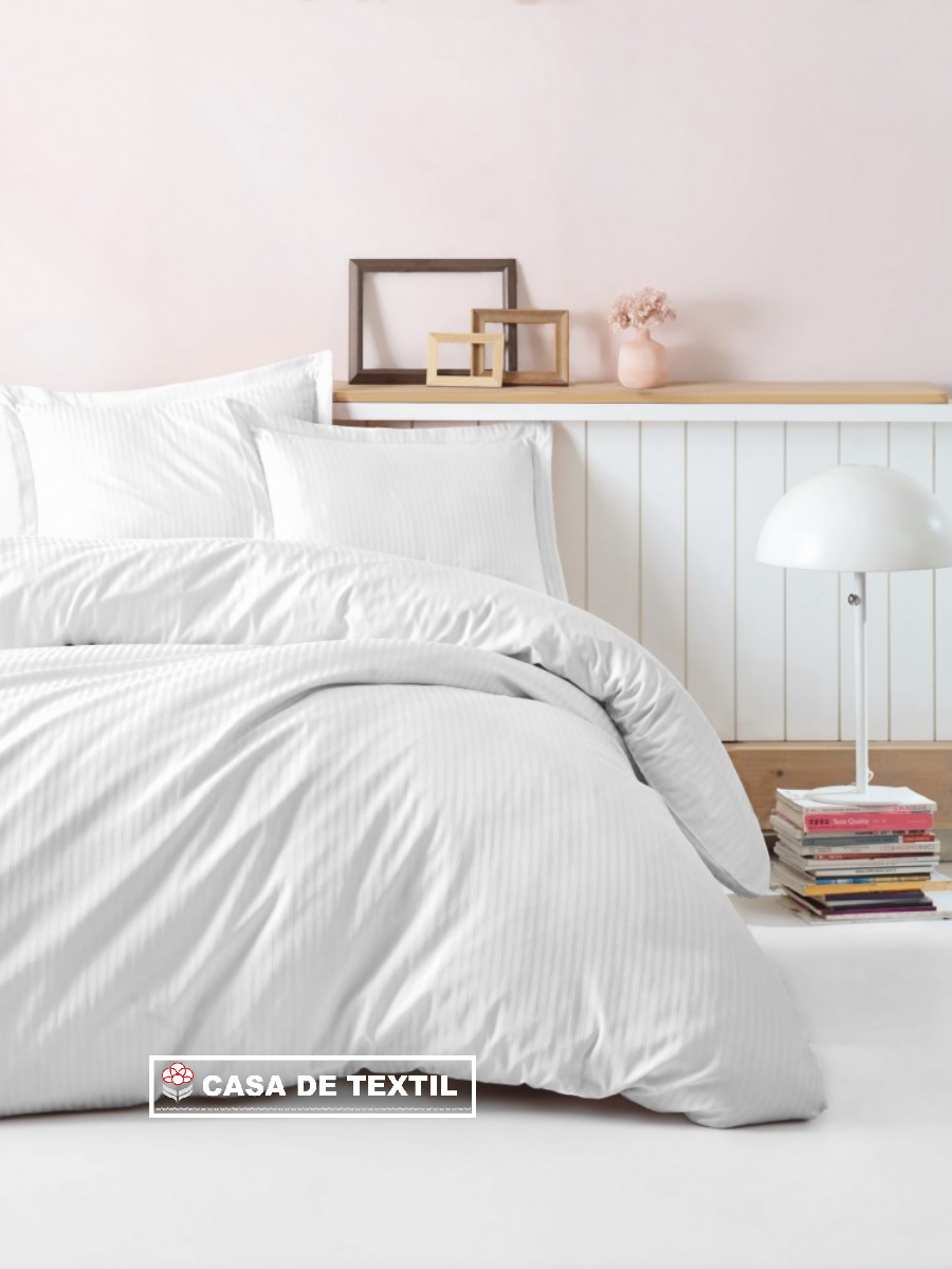 CottonBox Lenjerie de pat pentru 2 persoane – 100% Bumbac Satinat de înaltă calitate