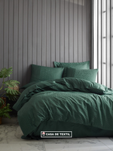 CottonBox Lenjerie de pat satinată pentru 2 persoane – 100% Bumbac Jacquard de înaltă calitate