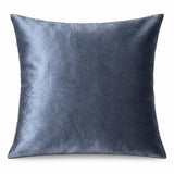 Față de pernă decorativă 45x45 albastră cu aspect catifelat