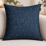 Față de pernă decorativă 45x45 bleumarin cu linii fine aurii
