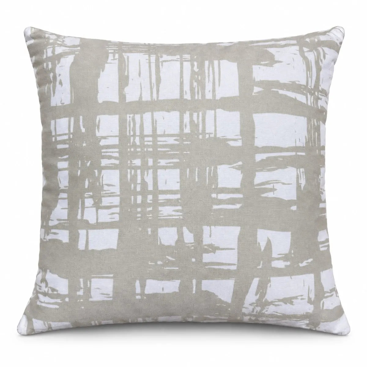 Față de pernă decorativă 45x45 cu model abstract gri pensulat