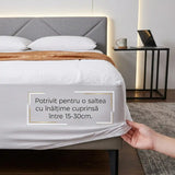 Protecție saltea din bumbac pentru saltele cu înălțimea de 15–30 cm