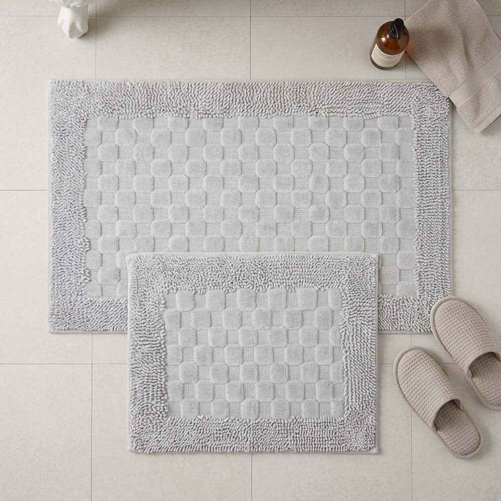 Set covoare de baie din 100% bumbac - Gri Deschis