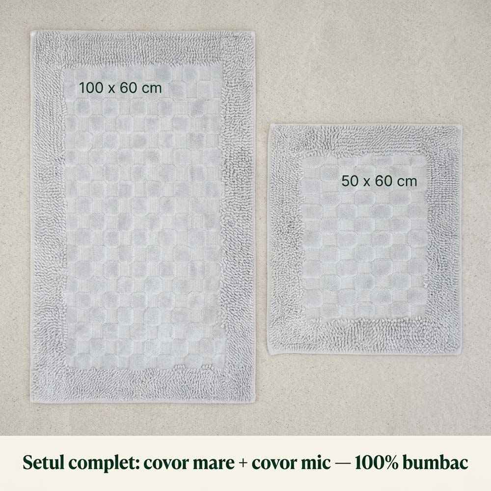 Set covoare de baie din 100% bumbac - Gri Deschis
