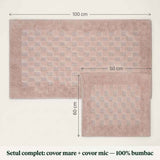 Set covoare de baie din 100% bumbac - Roz Pudră