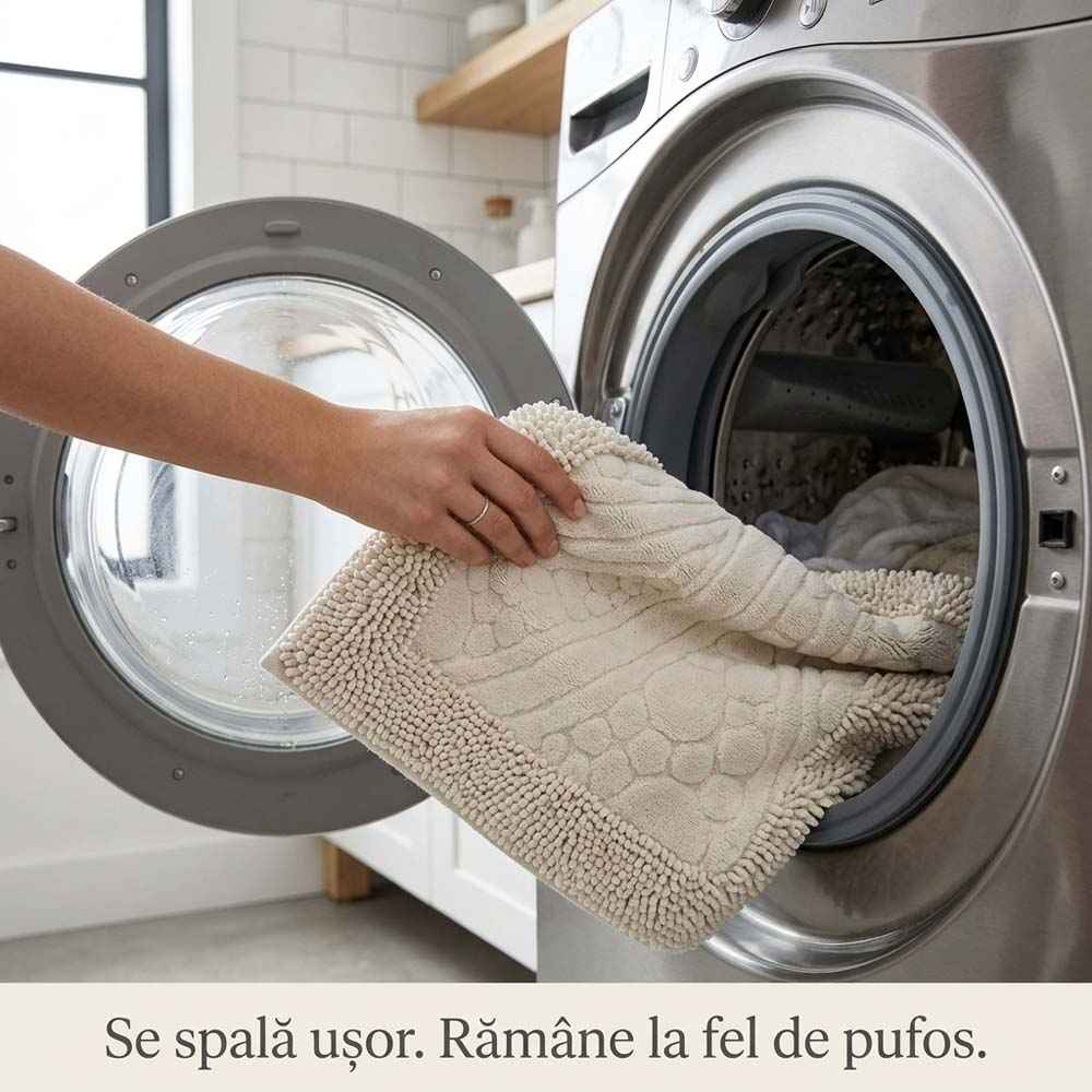 Set covoare de baie din 100% bumbac - Crem deschis