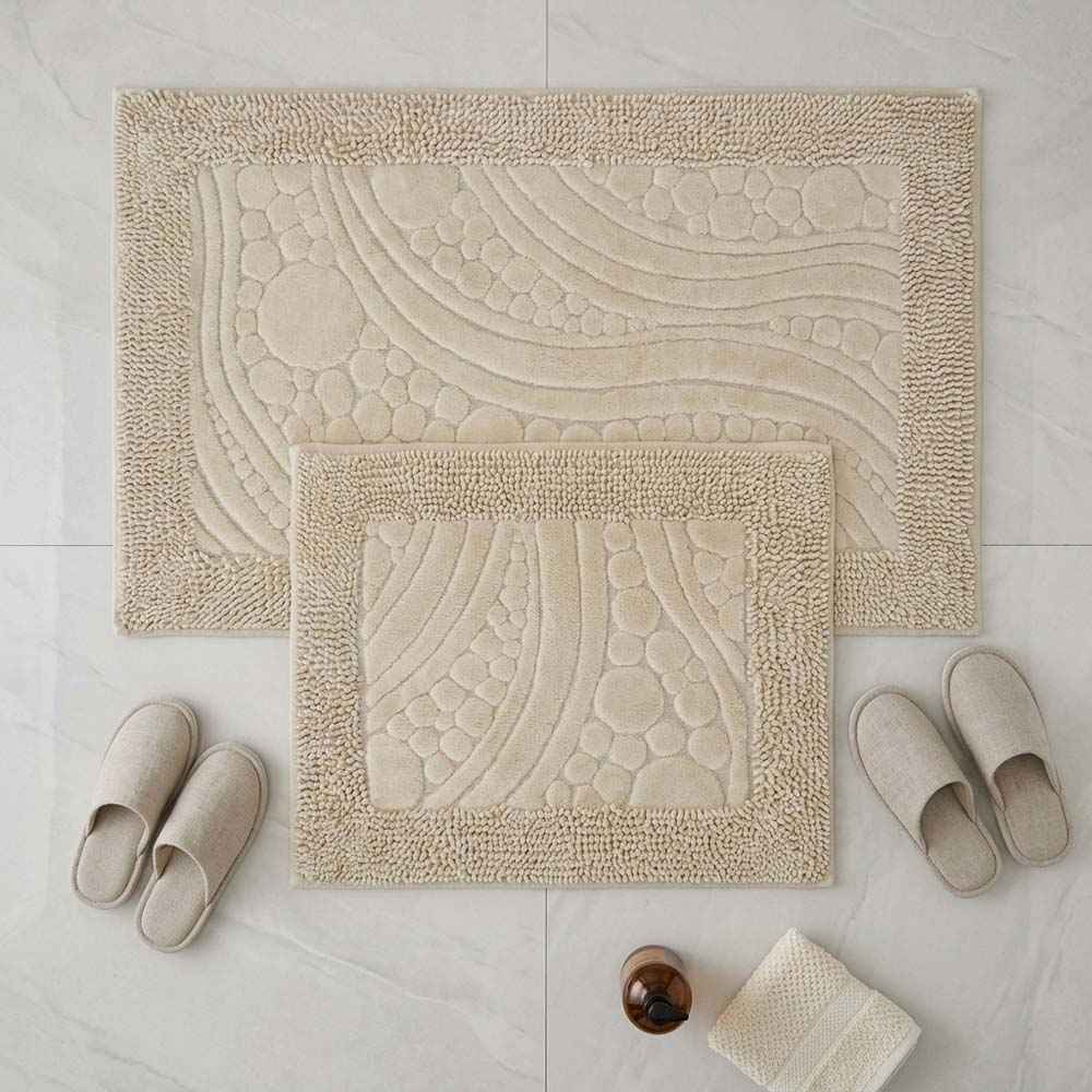 Set covoare de baie din 100% bumbac - Bej