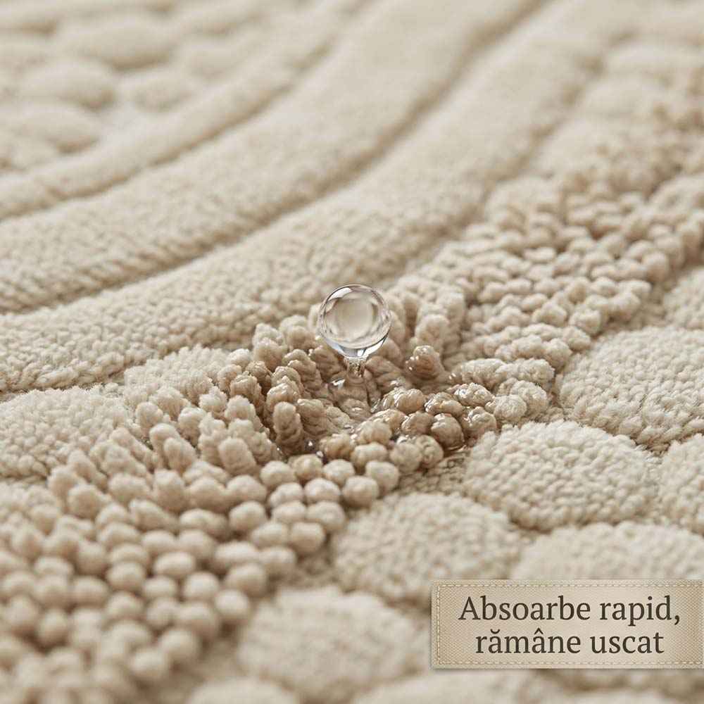 Set covoare de baie din 100% bumbac - Bej