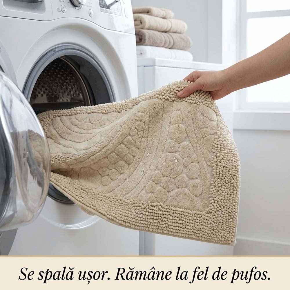 Set covoare de baie din 100% bumbac - Bej