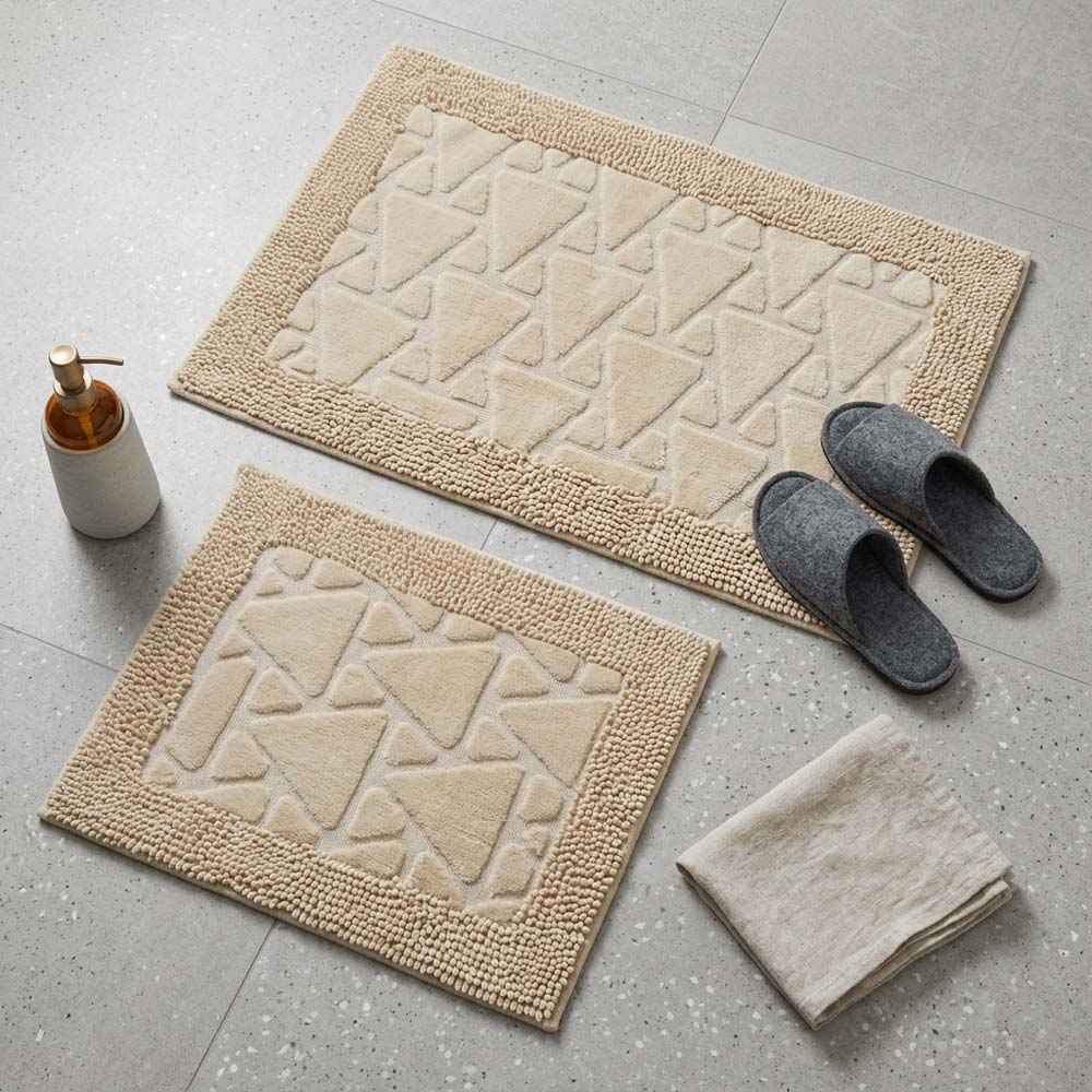 Set covoare de baie din 100% bumbac - Bej